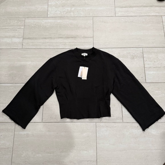 NWT Nation LTD Rocky Sweatshirt Jet Black Women’s Size Large - Picture 3 of 5